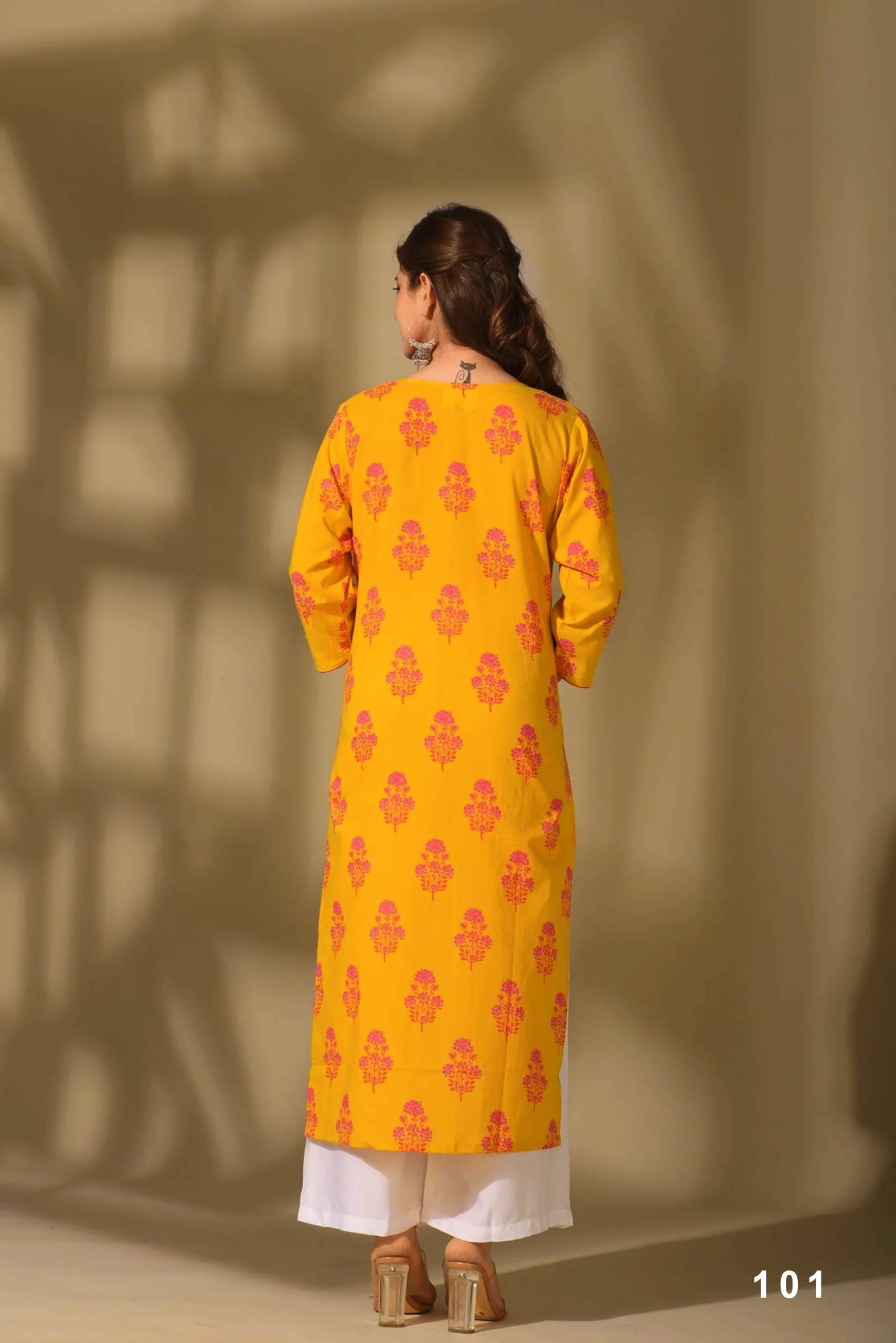 IRA Vol 1 By IRA fashion 101 To 109 Series Beautiful Festive Suits Colourful Cambric Cotton  Print Kurtis At Wholesale Price